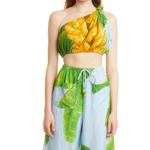 FARM RIO Fresh Bananas One Shoulder Crop Top - Picture 9 of 9